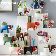 Load image into Gallery viewer, Cartoons Cat Flowerpot Animal Ceramic Flowerpot Cute Vase Cactus Succulent Plants Potted  Flower Arrangement Home Decoration
