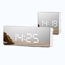 Load image into Gallery viewer, LED Mirror Alarm Clock Digital Snooze Table Clock Wake Up Light Electronic Large Time Temperature Display Home Decoration Clock
