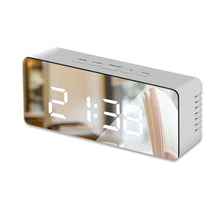 Load image into Gallery viewer, LED Mirror Alarm Clock Digital Snooze Table Clock Wake Up Light Electronic Large Time Temperature Display Home Decoration Clock
