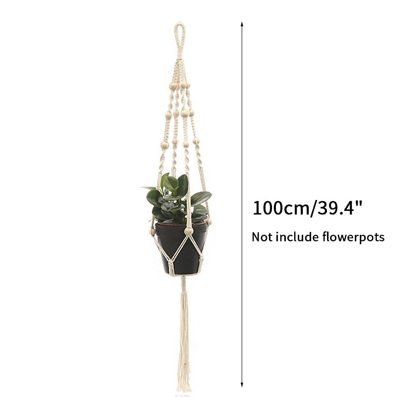 100% Handmade Hanging Baskets Flowerpot Plant Holder Macrame Plant Hanger Indoor Wall Hanging Planter Plant Holder Basket