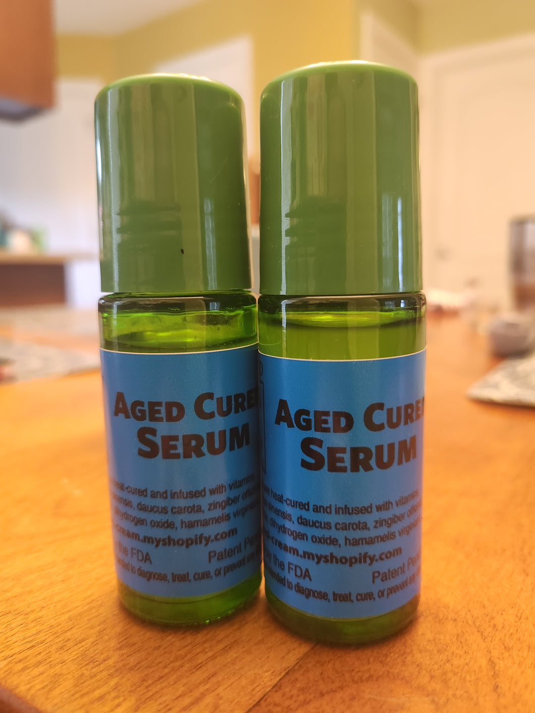 1 oz. Age Cured Serum = this product is heat cured and infused with vitamins